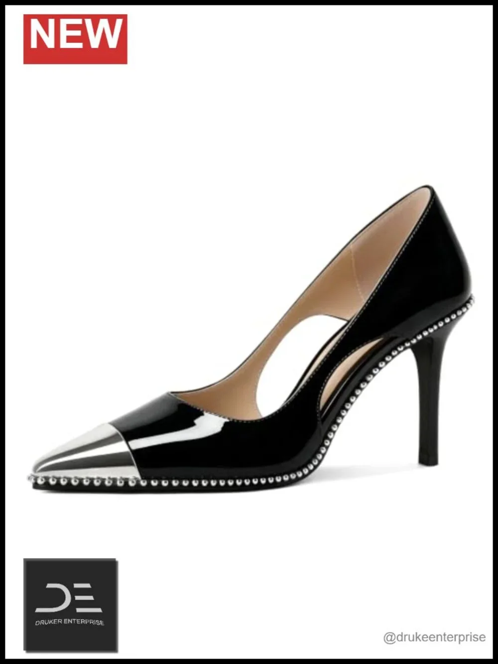 Women's Stiletto Heel Pumps Beaded Pointed Toe Dress Shoes